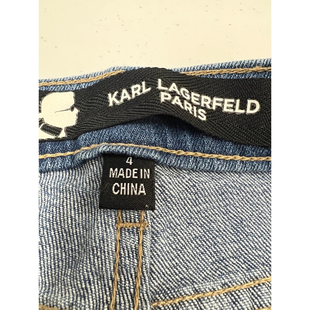 Karl Lagerfeld Paris Button Fly Raw Released Step Hem Jeans - Women's 4 - Picture 5 of 11